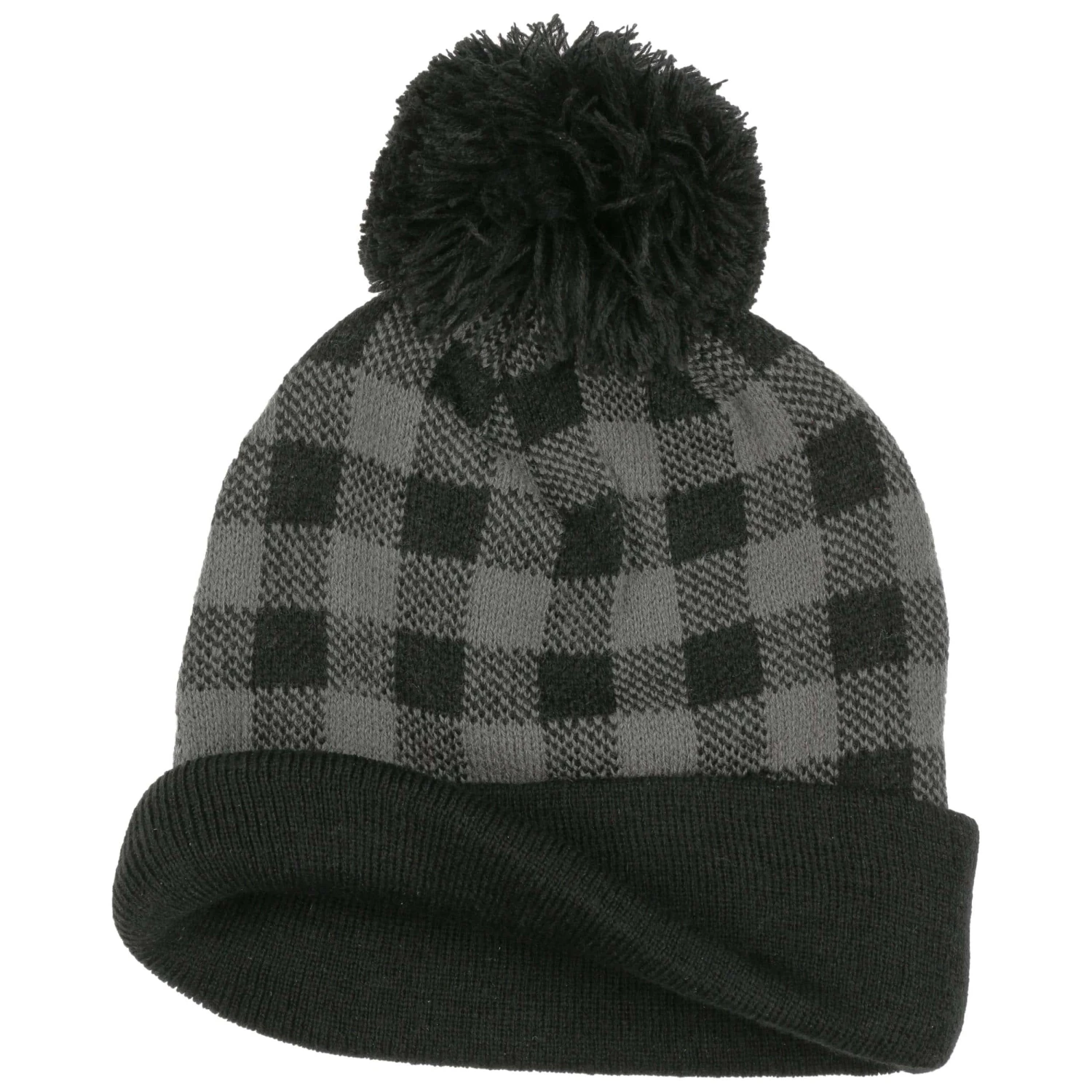 Checked Beanie Bommelmütze 1 Checked Beanie Bommelmütze