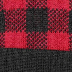 Checked Beanie Bommelmütze 9 Checked Beanie Bommelmütze -Hut Discounter Checked Beanie Bommelmuetze schwarz rot.50807 5rf178