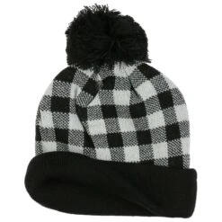 Checked Beanie Bommelmütze 7 Checked Beanie Bommelmütze -Hut Discounter Checked Beanie Bommelmuetze wei .50807 1rf5