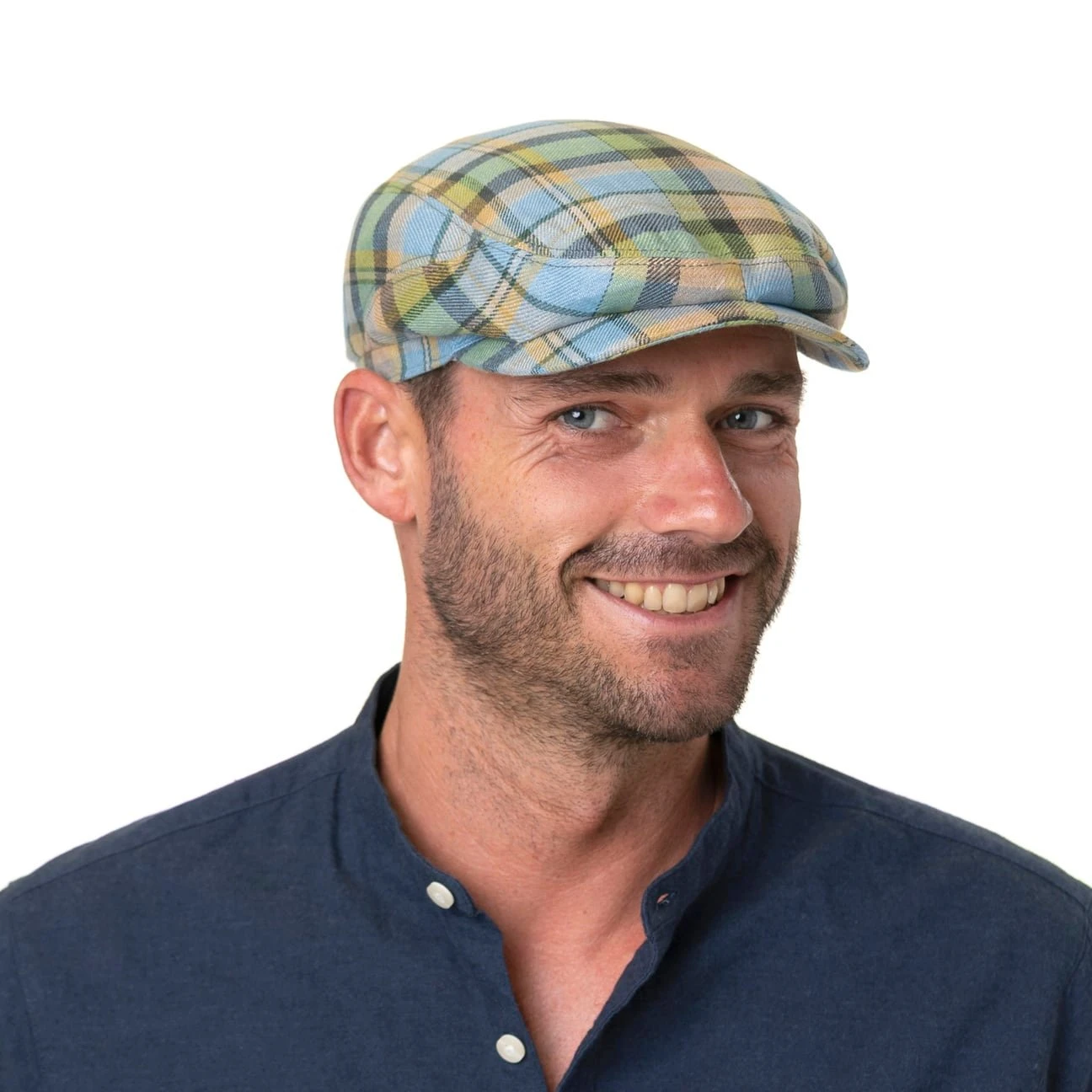 Checked Linen Driver Flatcap By Stetson 1 Checked Linen Driver Flatcap By Stetson