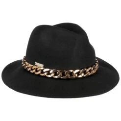 Fedora Wollhut Mit Kette By Seeberger -Hut Discounter Fedora Wollhut mit Kette by Seeberger schwarz.63269 rf4