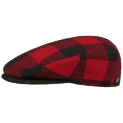 Glaston Check Flatcap By Lierys -Hut Discounter Glaston Check Flatcap by Lierys rot.56642 rf3