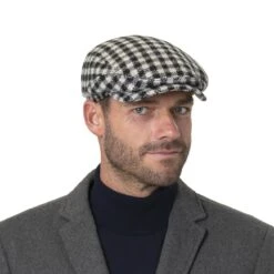 Harris Tweed Twotone Check Flatcap By Stetson -Hut Discounter Harris Tweed Twotone Check Flatcap by Stetson.62367 8