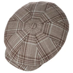 Hatteras Wool Silk Check Flatcap By Stetson