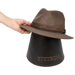 Leder Hutständer By Stetson -Hut Discounter Leder Hutstaender by Stetson dunkelbraun.40661 7rf17