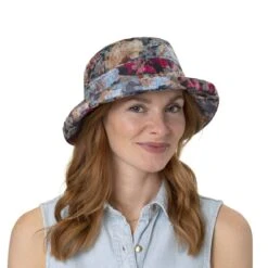 Tivena Flower Stoffhut By Seeberger -Hut Discounter Tivena Flower Stoffhut by Seeberger.64893 7